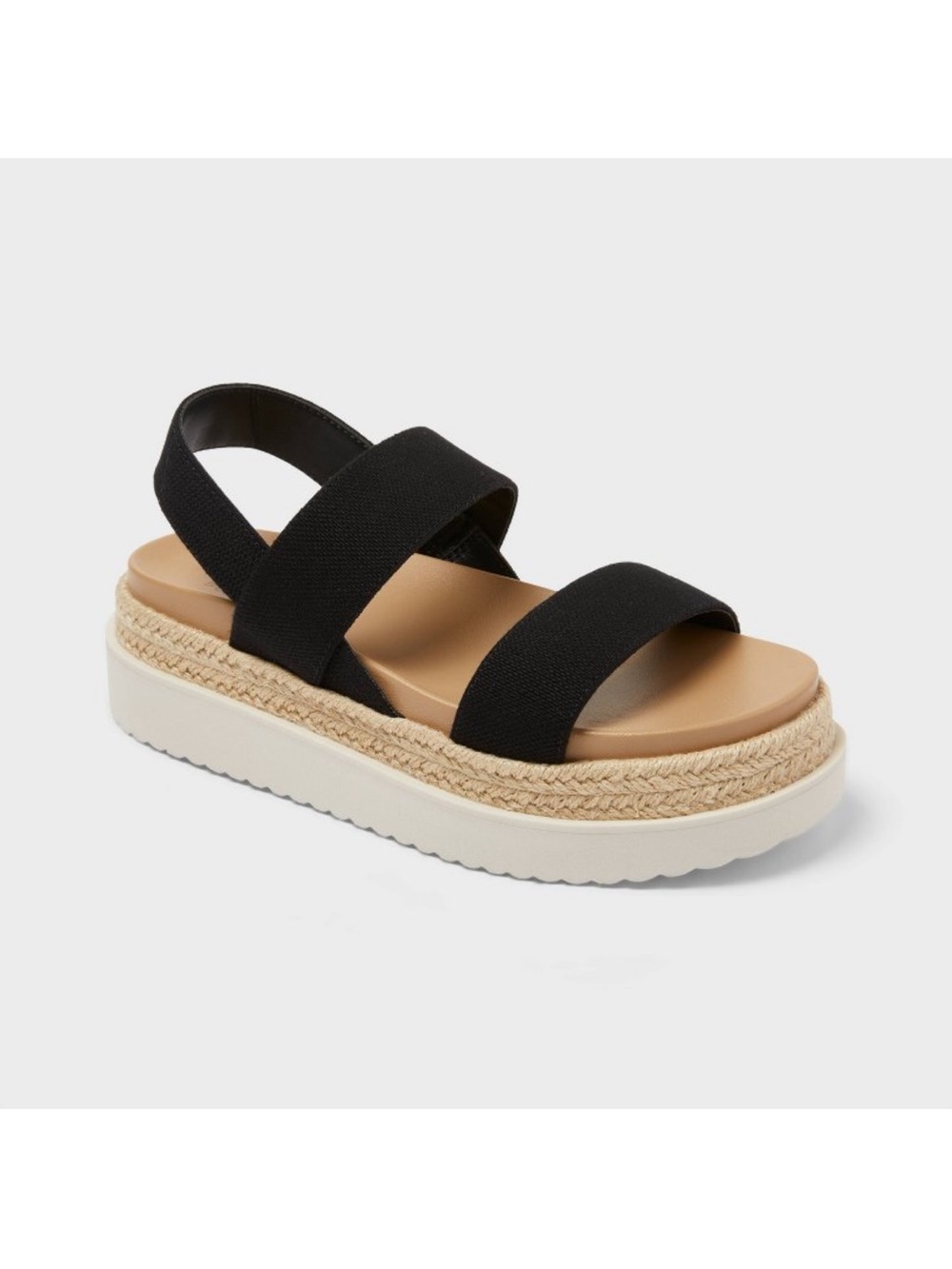 wild fable Black Platform Espadrille Sandals with Tan Footbed